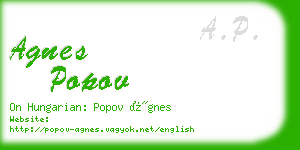 agnes popov business card